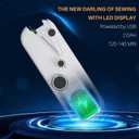 Sewing Machine with LED Display, Handheld Sewing Machine for Beginners, 3 Speed Adjustment Electric Mini Sewing Machine, Easy to Use and Fast Stitch Suitable for Clothes, Fabrics, DIY Home Travel