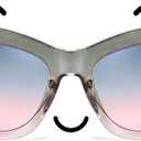 Chicid Oversized Cat Eye Sunglasses Women, Designer Stylish Sun Glasses UV protection for Driving Fishing Outdoor (A02 Gradient Grey Frame/Grey Pink)