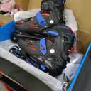 2PM SPORTS Inline Skates for Kids Boys Girls Ages 5-8 8-12 3-5 4-8 6-12 with Light Up Wheels, Adjustable Children's Roller Skates Blades for Toddler Beginner Youth Indoor Outdoor (Black) Large, EU 38-42