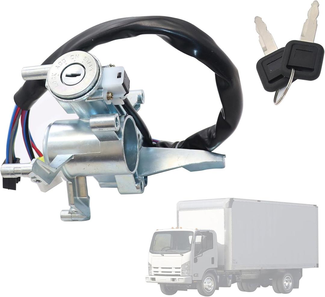XQSMWF Ignition Lock Cylinder Switch Compatible with Isuzu NPR-HD NPR NQR NRR 4HE1 4HK1 1995-2007 Replace IDL229