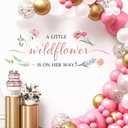 A Little Wildflower is on The Way Baby Shower - Wild Flower Baby Shower Decorations, Girls Gender Reveal Party Sign Decals for Backdrop, Welcome Baby Girl Wildflower Party Supplies for Balloon Arch