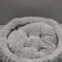 BALANCE Cat Bed Kitten Bed, Washable Round Cat Beds for Indoor Cats, Super Soft Plush Faux Fur Pet Bed for Puppy and Kitten with Anti-Slip Bottom (Grey)