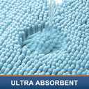 Smiry Luxury Chenille Bathroom Rugs 24x16, Extra Soft and Absorbent Shaggy Bath Mat, Machine Washable, Non-Slip Plush Carpet Runner for Tub, Shower, and Floor, Home Decor Accessories, Sky Blue