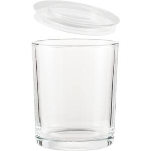 CandMak Candle Jars, 15 Pack 9 OZ Glass Empty Candle Vessels Containers Jars Bulk with Clear Lids for Making Candles (Clear)