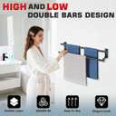Alise Double Towel Bars for Bathroom,Wall Mount Towel Holder Towel Racks for Bathroom Lavatory,SUS304 Stainless Steel Towel Hanger Towel Rails,Matte Black,24 inch