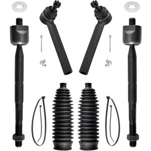 6pcs Front Steering Kit for Lexus RX330 RX350 Toyota Highlander 2004-2009, Tie Rod End Inner and Outer and Boots