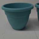 The HC Companies 6 Inch Caribbean Planter - Lightweight Indoor Outdoor Plastic Plant Pot for Herbs and Flowers, Dusty Teal 2 Pack