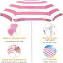 Beach Umbrella for Kids Water Table & Picnic Table Shade, Heavy-Duty Children's Portable Outdoor Umbrella, 47 Inch UV Protection for Sand Play, Camping, Garden and Beach Pink