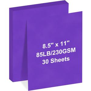 Cardstock 8.5" x 11 "30 Sheets Cardstock Paper 85 lb/230 gsm,Purple Card Stock for Printer,Drawing,Gift tags,Invitations, Cards etc (Purple A, 30 Sheets)