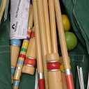 ApudArmis Six Player Croquet Set with Premiun Rubber Wooden Mallets 28In,Colored Ball,Wickets,Stakes - Lawn Backyard Outdoor Game Set for Adults/Teenagers/Family (Large Carry Bag Including)