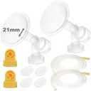 Nenesupply Pump Parts with 21mm Flanges Compatible with Medela Pump in Style Parts Accessories Breast Pump Not Original Medela Pump Parts Incl. 21mm Flange Breastshield Connector Valve Membrane Tubing