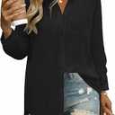 Womens Button Down Shirts Linen Cotton Long Sleeve Blouses Casual Collared Loose Fit Gauze Tops with Pocket, 3XL