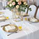 Suream Cheese Cloth Table Runner 120 Inch, White Long Table Runner for Wedding Party Baby Shower Birthday Home Decorations(6 Packs)