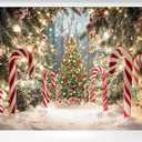 Kate Christmas Backdrops for Photography Candyland Backdrops Winter Snowy Cane Background, 7x5ft