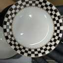 Porlien Checker Pattern 20-piece Round Dinnerware Set for 4, Porcelain Dinner Sets, 11 inches