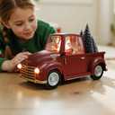 Red Pickup Truck Christmas Snow Globe, Resin Santa Claus Christmas Home Decoration