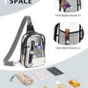 3 Pockets Clear Bag for Stadium Events Approved Clear Purses Fanny Pack for Women Men (B2# Black-a)