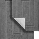 GRANNY SAYS Bathroom Rugs Sets 2 Piece, Super Soft Absorbent Microfiber Bath Mats for Bathroom Non Slip Washable, Bath Rugs Set for Shower Tub Toilet Decor (Deep Grey, 16" x 24" + 20" x 32")