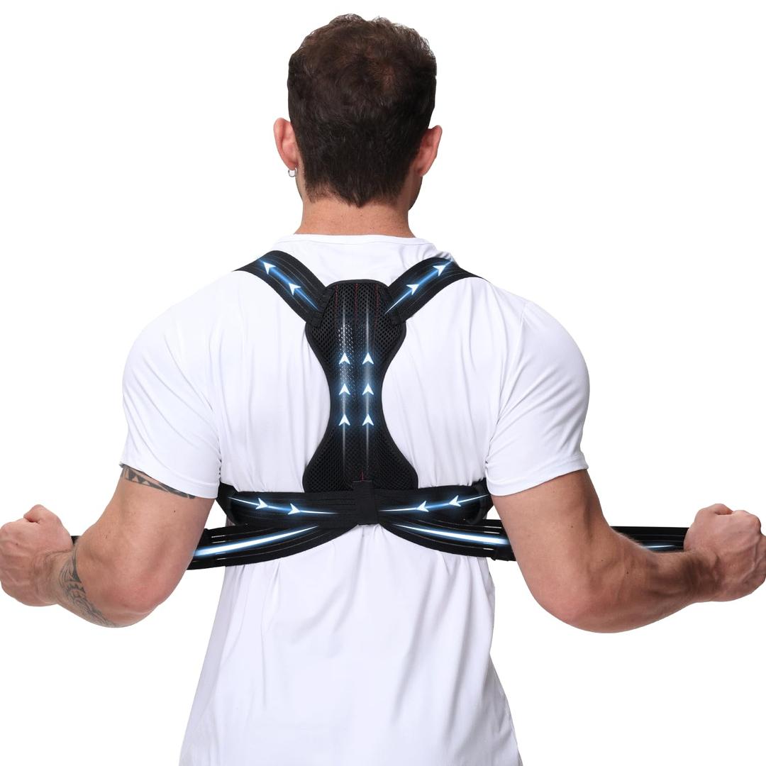 Posture Corrector for Men and Women, Adjustable Back Brace for Back, Neck and Shoulder Pain Relief, Back Support for Scoliosis, Hunchback, Hump, Thoracic, Spine Corrector (Medium)