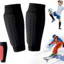 Soccer Shin Guards Ski Guards Gel Pads Shin Defender Shin Guards for Kids Youth Adult, Calf Compression Sleeve with Honeycomb Pads for Football & Skiing (Large, Black)