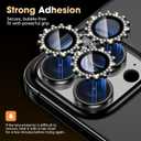 Xfilm for iPhone 16 Pro/16 Pro Max Camera Lens Protector Bling Individual Gear Design Diamond Ring 9H Hardness Scratchproof Protector, Stylish Phone Accessories, Case Friendly (Black)