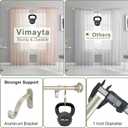 28-48 Inches Curtain Rods for Window, Vimayta 1 Inch Diameter Drapery Rod with Resin Finials, Ideal Adjustable Heavy Duty Single Curtains Rod for Bedroom, Living Room Decoration, Matte Silver
