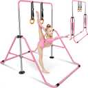 HLC Expandable Gymnastics Bars, Adjustable Height Gymnastic Horizontal Bars, Children Folding Training Bar for Kids, Easy to Assemble