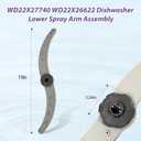 WD22X27740 WD22X26622 Dishwasher Mid Spray Arm - Compatible with Whirlpool, Amana, IKEA, GE, Kenmore, Haier, Hotpoint, RCA - Replacement Part WD22X33498, WD35X10393, WD22X10089