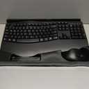 Wireless Keyboard and Mouse Combo, 2.4G Full Size Wave Keys Ergonomic Keyboard with Wrist Rest and 3-Level DPI Adjustable Wireless Ergonomic Mouse for Windows, Mac OS Desktop/Laptop/PC(Black)