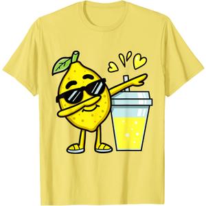 Funny Lemonade Dabbing Lemon Stand Kids Boys Summer T-Shirt, Yellow, Medium