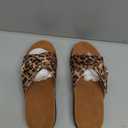 Flat Sandals for Women Cross Buckle Straps Slides Slip-On Comfortable Summer Vacation Beach Sandals 8.5