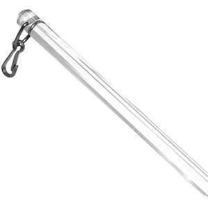 36 Inch Curtain Pull Rod and Opener - Universal Drapery Wands for Grommet and Acrylic Drapery - Stainless Steel Snap Hook (Clear)