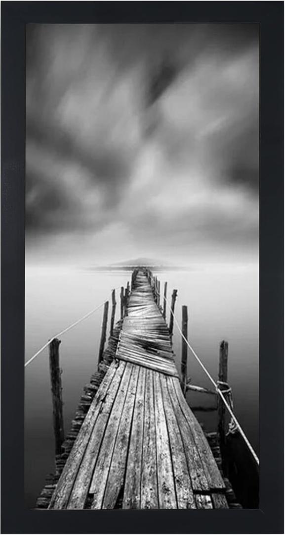 BOJIN 8x16 Picture Frames Black Solid Wood Without Mat Photo Frame for Wall Hanging Home Decoration