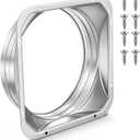 Zonon 1 Pcs 6 Inch Duct Connector Flange Metal Straight Pipe Flange for Heating Cooling Square to Round Vent Duct Connector with 8 Screws for Ventilation System