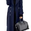 ChouYatou Women's Winter Coat Casual Long Winter Coat Navy  S