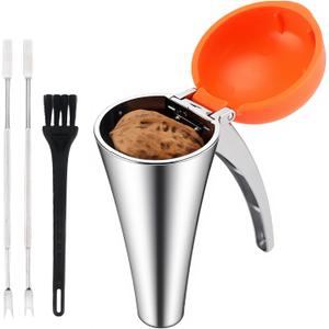 Heavy Duty Nut Cracker Tool for Pecan, Walnut, and Other Nuts, Black Walnut Cracker for All Nuts with Splash-Proof Lid, Easy Sheller for Effortless Cracking