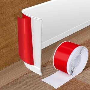 Vinyl Baseboard Molding Trim 4 Inch x 20 Feet Peel and Stick Baseboard Trim Flexible PVC Cove Base Moulding Self-Adhesive Trim for Garage Bathroom Cabinet Floor Walls, White