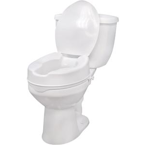 Drive Medical Raised Toilet Seat with Lock and Lid, Standard Seat, 4"