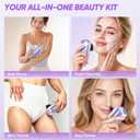 Electric Shaver for Women, Electric Razor with 7D Magnetic Shaver Heads, Wet Dry Waterproof Bald Head Trimmer Kit for Women & Men, Nose Ear Hair Trimmer, USB Rechargeable Clippers, Purple