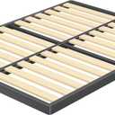 VIPSHOW 2 Inch Wood Slat Queen Box Spring with Round Corners - 3000 lbs Capacity, Low Profile Bed Slat Replacement Bunkie Board with Metal Frame, Noise-Free, Easy Assemble, Black