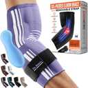 DR. BRACE® Elite Elbow Brace Support, Breathable Elbow Compression Sleeve with Gel Pad for Golfer's, Tennis Elbow & Tendonitis Treatment & Pain Relief 2024 (Purple-White, Medium)