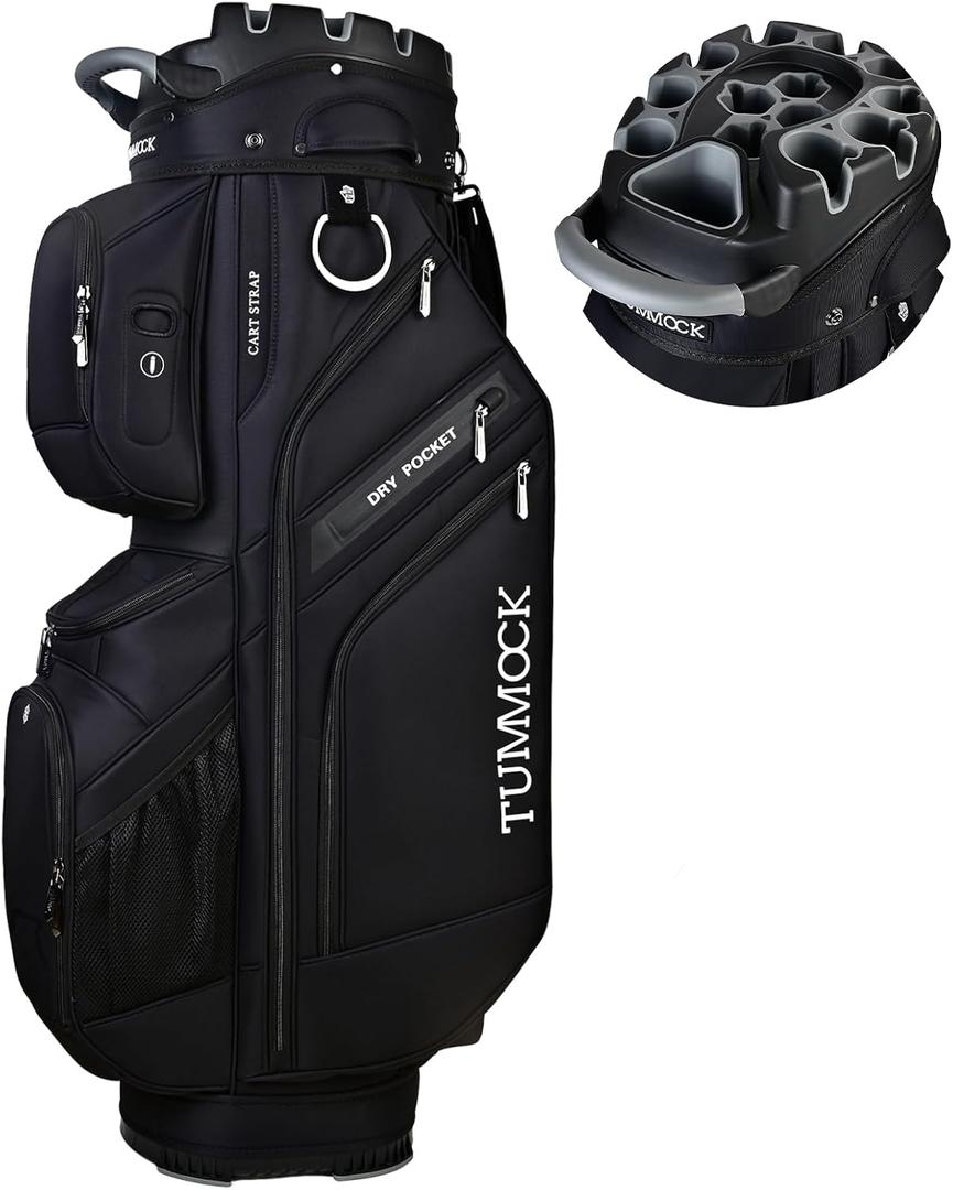 Golf Cart Bag, 14-Way Top Divider with Multiple Storage Pockets, Lightweight & Durable Golf Bag for Men, Cart-Friendly Design