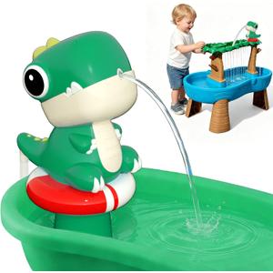 Dinosaur Water Table Pump - Rechargeable Water Pump for Water Table Accessories - Battery Powered Water Pump Continuous Flow 3 Hours Non-Stop Fun (Green)