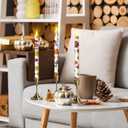 Nuanchu 6 Pcs Thanksgiving Flameless Taper Candles 10.6" LED Fall Candle Sticks Maple Leaf Battery Operated Taper Candles Flickering for Autumn Thanksgiving Harvest Dinner Table Home Party Decor