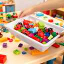 Yopay 15 Pack Plastic Art Tray for Classroom, White Craft Trays for Kids, Paper Organizer Bins, Activity Organizer Serving Tray for DIY Projects, Painting, Beads, Slime Sensory Toys