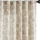 jinchan Linen Floral Curtains for Living Room with Printed Flower 63 Inches Long Light Filtering French Country Back Tab Rod Pocket Taupe Window Curtain Set Farmhouse Drapes 2 Panels Taupe