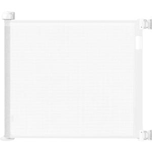 Retractable Baby Gate for Stairs  33 Height, Expands up to 55 Width  Safety Gate for Infants, Toddlers, Dogs & Pets  Easy Install, Secure Closure, White Mesh Design for Indoor & Outdoor Use