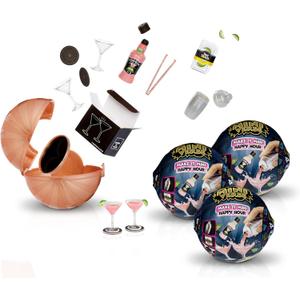 MGA's Miniverse Make It Mini Happy Hour (3 Pack) Mini Collectibles, Blind Packaging, DIY, Resin Play, Replica Cocktails, NOT Edible, Collectors, 21+