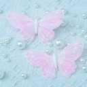 3D Pink Butterfly Wall Decor: Set of 6 Real Feather Butterflies Wall Stickers with Pearls for Girls Bedroom Baby Shower Wedding Cake Office Decor Butterfly Wall Decals for Bathroom Boho Living Room