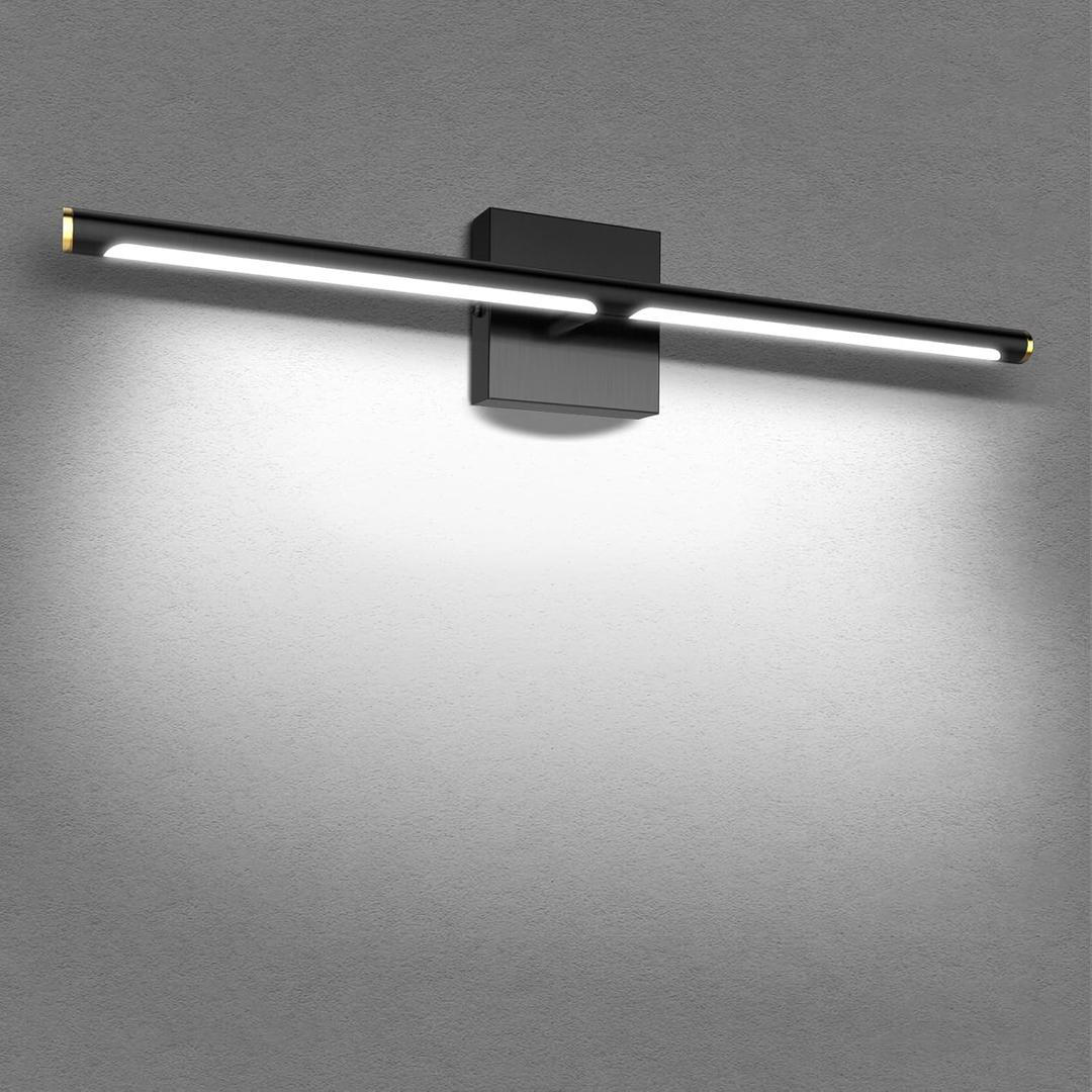 Modern Bathroom Vanity Light 32 inch, 20W Dimmable 6CCT Led Bathroom Light Fixture Over Mirror, Black Bar Vanity Light for Mirror FCC Certificated